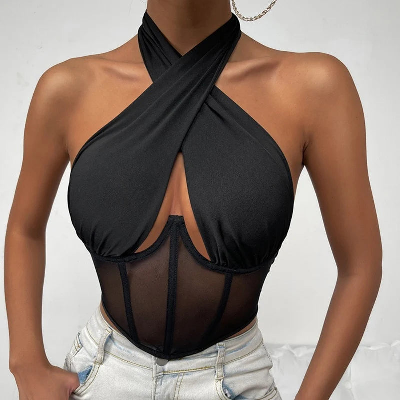 Corsé con tirantes cruzados
